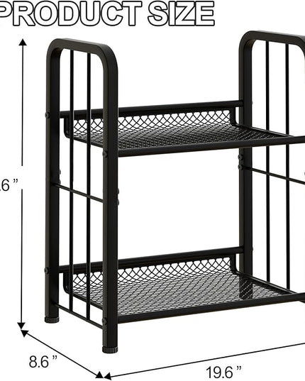 Bookshelf Storage Shelf Bookcase Freestanding Storage Stand Book Organizer for Living Room, Bedroom, Kitchen, Rust Resistance,Easy Assembly Multi-Functional Organizer (2 Tiers Black) - LeafyLoom