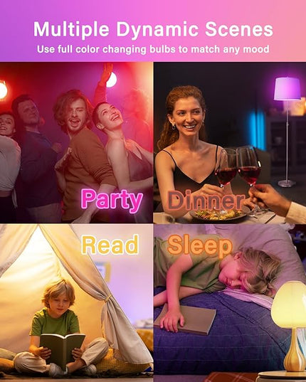 Sengled WiFi Color Changing Light Bulb, Alexa Smart Light Bulbs that Work with Alexa & Google Assistant, A19 RGB No Hub Required, 75 W Equivalent 800LM CRI>90, Set of 4 Sengled
