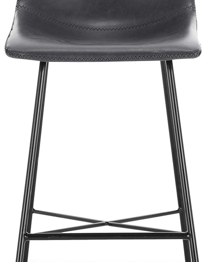 Poly and Bark Counter Stool 24 inches - Counter Height Bar Stools Set of 2 - Sturdy Kitchen Stools with Backs - Comfortable Bar Chair - Modern Countertop-High Chairs, Kitchen Island Barstools – Grey - LeafyLoom