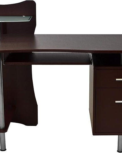 NicBex Laik-DW-00051-DX Desks, 51.25" W x 22.25" D x 39.5" H, Chocolate - LeafyLoom