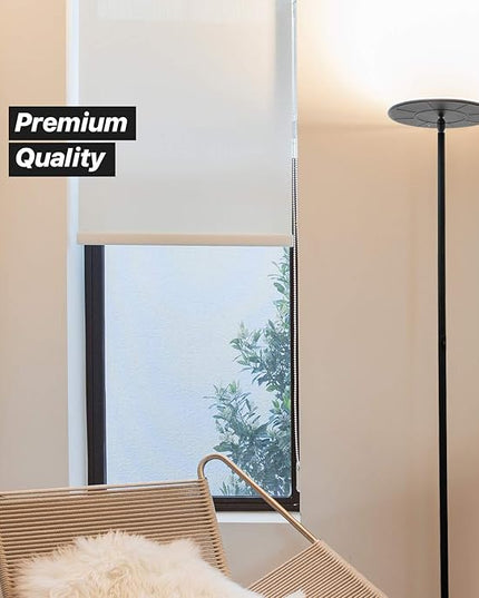 Brightech Sky Flux Dimmable LED Floor Lamp – Super Bright Floor Lamp for Living Room and Offices – Torchiere Standing Lamp with 3 Light Options, Tall Lamp for Bedroom Reading and More - Black - LeafyLoom