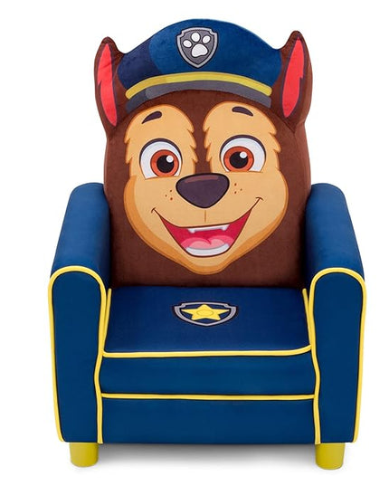 Delta Children Figural Upholstered Kids Chair, Nick Jr. PAW Patrol Chase,Wood, Blue - LeafyLoom