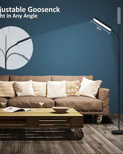 Floor Lamp, RGB Color Changing Dimmer Bright LED Floor Lamp with Stepless Adjustable 3000K-6000K, Smart Remote Control Modern Standing Floor Lamp for Bedroom, Reading, Gaming Room - LeafyLoom