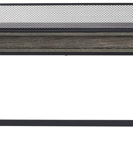 Walker Edison Jones Urban Industrial Metal Mesh Back Writing Desk, 42 Inch, Cerused Ash Grey - LeafyLoom
