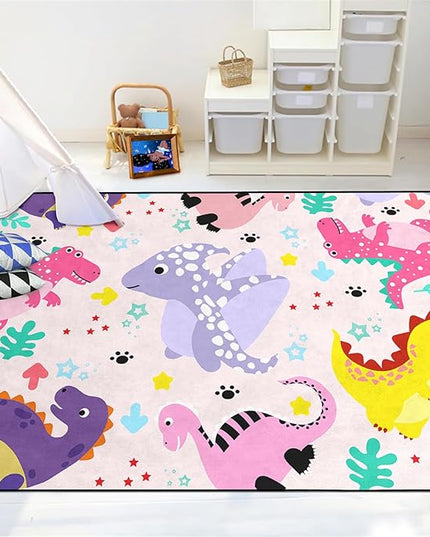 Dinosaur Rugs for Boys Bedroom Dino Rugs for Boys Room Kids Rugs Dinosaur Bedroom Decor for Boys Kids Play Rugs for Boys Bedroom Cute Dinosaur Rugs Dinosaur Rugs for Living Room Decor,5'×7' - LeafyLoom
