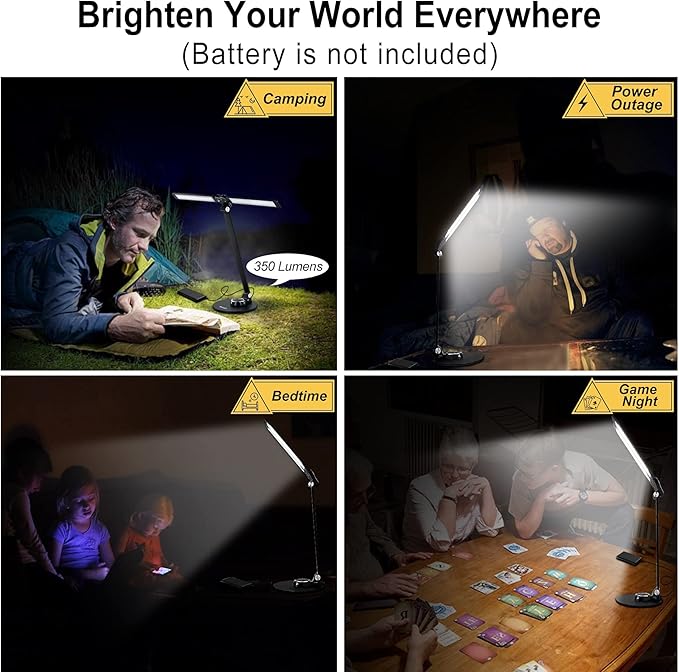 NUNET LED Desk Lamps for Home Office,Piano Lamp for Upright Piano,NULED Rotatable Aluminum Desk Lamp with USB Charging Port,Eye-Caring Reading Light/3 Lighting Modes/Brightness diammable Lamp,Silver - LeafyLoom