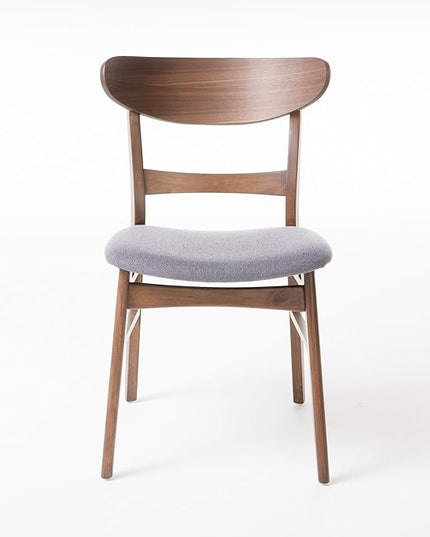 Christopher Knight Home Idalia Dining Chairs, 2-Pcs Set, Dark Grey / Walnut Finish - LeafyLoom