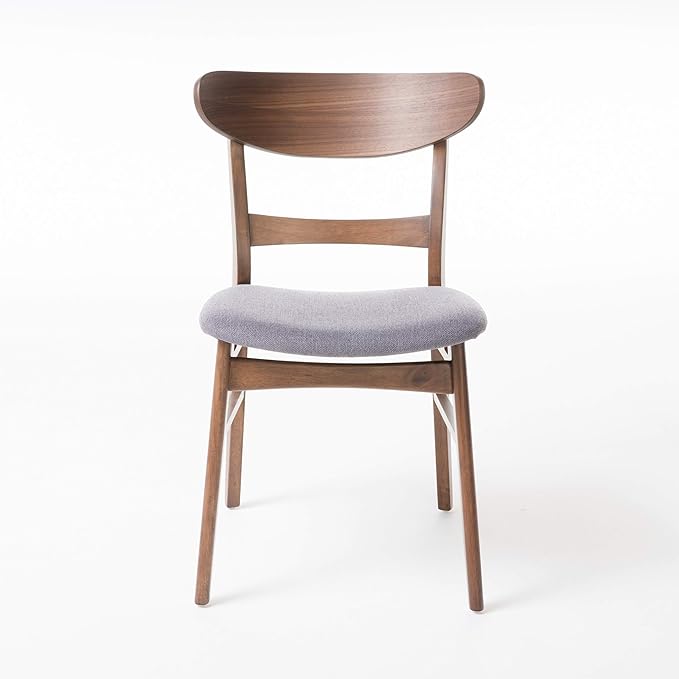 Christopher Knight Home Idalia Dining Chairs, 2-Pcs Set, Dark Grey / Walnut Finish - LeafyLoom