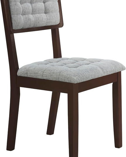 Rustic 42inch Round Dining Table Set for 4 with Cross Legs and Upholstered Chairs for Small Places, Espresso - LeafyLoom