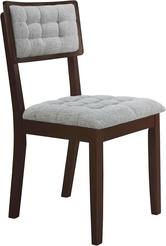 Rustic 42inch Round Dining Table Set for 4 with Cross Legs and Upholstered Chairs for Small Places, Espresso - LeafyLoom