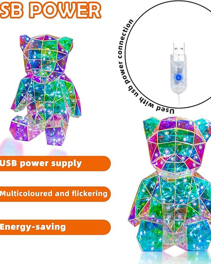 LED Bear Night Light,Glowing Bear Light Night Ligh for Her,Kids Presents Gift for Girlfriend Mom Kids Birthday Anniversary,Nursery Decor (Bear) - LeafyLoom