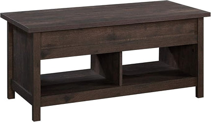 Sauder Cannery Bridge Lift-top Table, L: 43.15" x W: 19.45" x H: 19.02", Coffee Oak finish - LeafyLoom