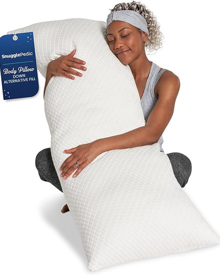 Snuggle-Pedic Body Pillow for Adults, Cozy Comfort Down Alternative Pregnancy Pillows - Soft, Supportive, Breathable Side Sleepers Maternity Pillow - Long Cuddle Pillow for Bed, 20x54 Full Body Pillow - LeafyLoom