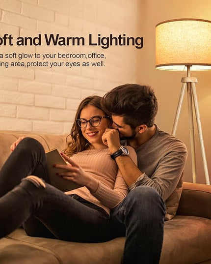 OUTON Tripod Floor Lamp, Floor Lamp with Remote Control, 4 Color Temperature, Modern Dimmable Tall Standing Lamp with Beige Linen Texture Shade for Living Room, Bedroom, Office (Nature Wood) - LeafyLoom