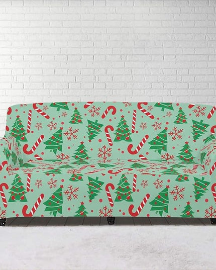 FKELYI Green Christmas Tree Sofa Slipcover Comfortable Sofa Couch Cover with Elastic Bottom Stretch Furniture Protector for Indoor XL FKELYI