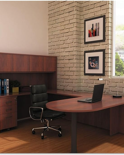 Alera ALEVA572816MC 15.88 in. x 20.5 in. x 28.38 in. Valencia Series 3-Drawer Mobile File Pedestal - Cherry - LeafyLoom