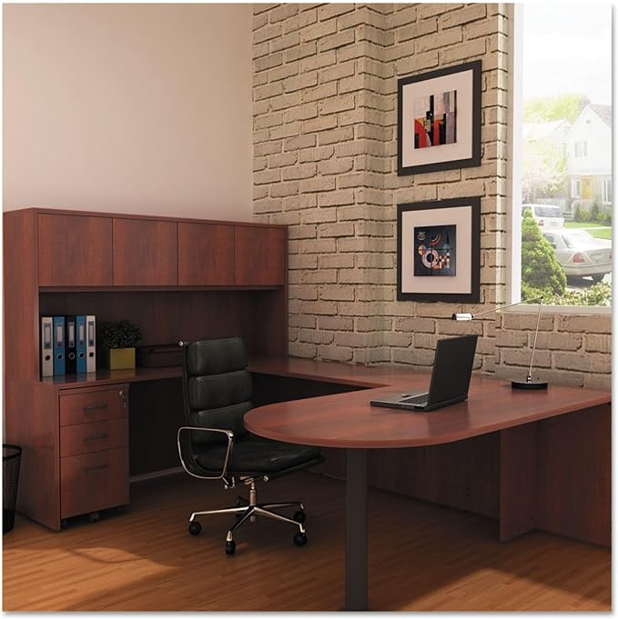 Alera ALEVA572816MC 15.88 in. x 20.5 in. x 28.38 in. Valencia Series 3-Drawer Mobile File Pedestal - Cherry - LeafyLoom