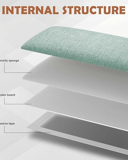 Upholstered Wall Mounted Headboard, 3D Soundproof Wall Panels Peel and Stick Headboard for Queen Size, Reusable and Removable Tufted Bed Headboard in Grass Green(9 Panels, 10" x 24") - LeafyLoom