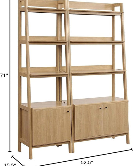 Modway Bookshelf Display Cases in Oak - Set of 2 - LeafyLoom