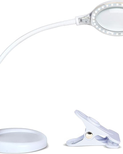 Brightech LightView Pro Flex 2 in 1 Magnifying Desk Lamp, 2.25x Light Magnifier, Adjustable Magnifying Glass with Light for Crafts, Reading, Close Work - LeafyLoom