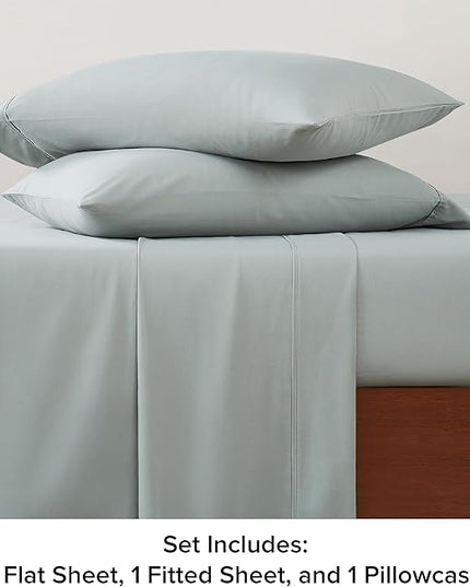 UGG 11824 Alahna Twin Bed Sheets and Pillowcases 3-Piece Set Sleep in Luxury Machine Washable Deep Pockets Wrinkle-Resistant Breathable Cozy Comfort Silky Cooling Sheets, Twin, Mineral - LeafyLoom