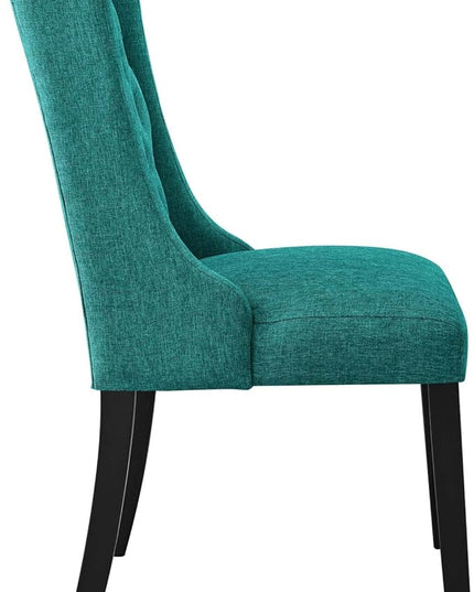 Modway Baronet Button Tufted Fabric, One Dining Chair, Teal - LeafyLoom