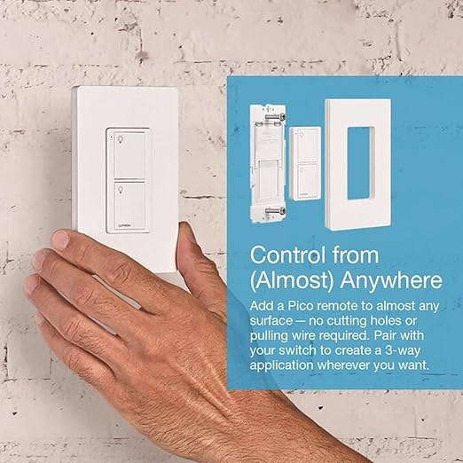 Lutron Caseta Orginal Smart Switch Kit, 2 Smart Light Switches, Pico Remote, Wall Plate Adaptor, & Smart Hub, Works with Alexa, Apple Home, Google Home, 3 Way, 5 Amp, Neutral Required, P-BDG-PKG2WS-WH Lutron