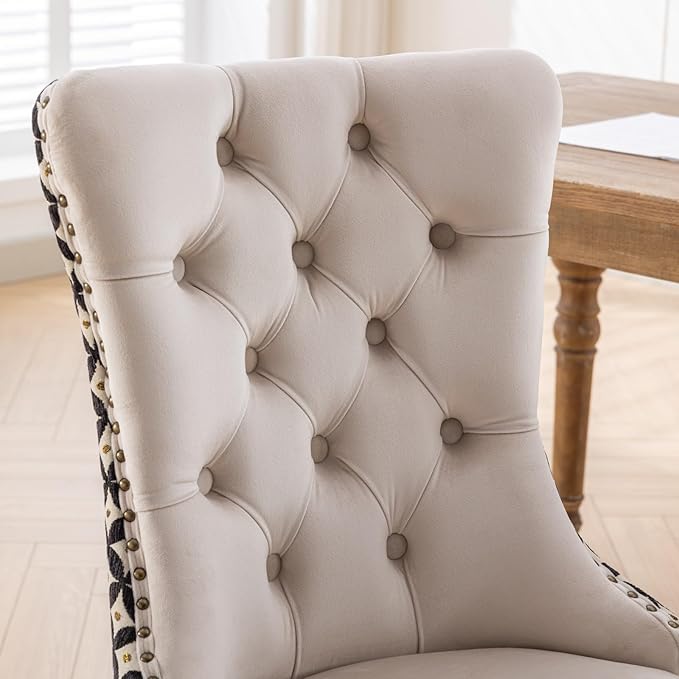 NicBex Haerin-SD-00090-LWJ Dining Chairs, 25.5"x19.7"x37.4", Beige - LeafyLoom