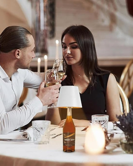 Wireless Wine Bottle Light Head, Portable LED Wireless Bottle Lamp with 3 Modes Light Dimming Pridola, Rechargeable Touch Control Wine Bottle for Any Bottle (White) - LeafyLoom
