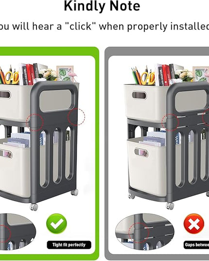 File Cabinet, Easy Assembled Mobile Filing Cabinets with Wheels, 2 Drawer Under Desk Rolling Cart for Home Office Legal/Letter/A4 Size File - LeafyLoom