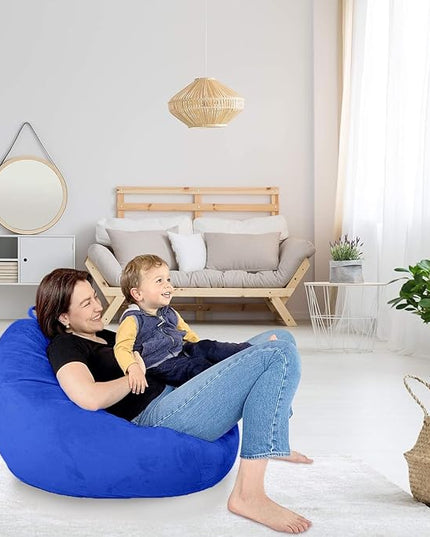 Bean Bag Stuffed Animal Storage Or Cover | No Filler | Extra Large | for Adults Or Kids | Double Stitched | Durable Zipper | Premium Microsuede - LeafyLoom