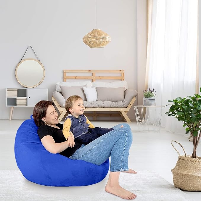 Bean Bag Stuffed Animal Storage Or Cover | No Filler | Extra Large | for Adults Or Kids | Double Stitched | Durable Zipper | Premium Microsuede - LeafyLoom