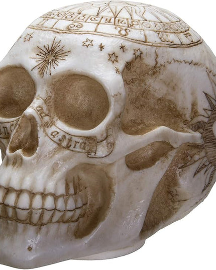 Pacific Giftware Astrology Skull Home Decor LED Lamp with Two USB Charging Ports, White - LeafyLoom