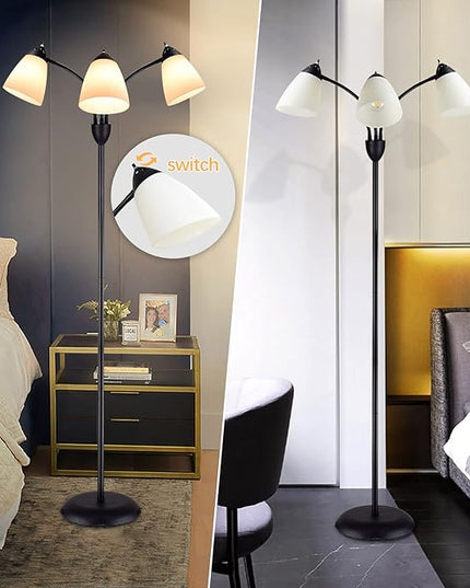 DINGLILIGHTING Floor Lamp Modern for Living: Flexible Gooseneck Floor Lamps Standing for Bedroom Home Office - Tall Floor Lights - LeafyLoom