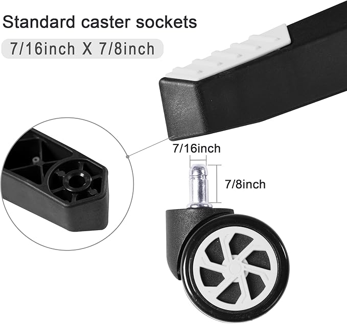28 inch Nylon Gaming Chair Base Replacement with 5 Casters, Heavy Duty Office Chair Base Part - LeafyLoom