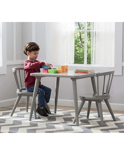 Delta Children Windsor 2 Chair, 3 Piece Set, Grey - LeafyLoom