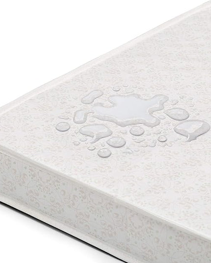 Delta Children Emery Mini Convertible Baby Crib & Twinkle Stars 3-Inch Waterproof Mini Crib Mattress, Grey - LeafyLoom