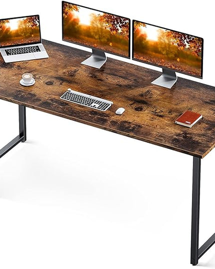 Coleshome 63 Inch Computer Desk, Modern Simple Style Desk for Home Office, Study Student Writing Desk, Vintage - LeafyLoom