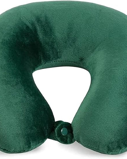 Adult Cozy Soft Microfiber Neck Pillow, Compact, Perfect for Plane or Car Travel, Hunter Green - LeafyLoom