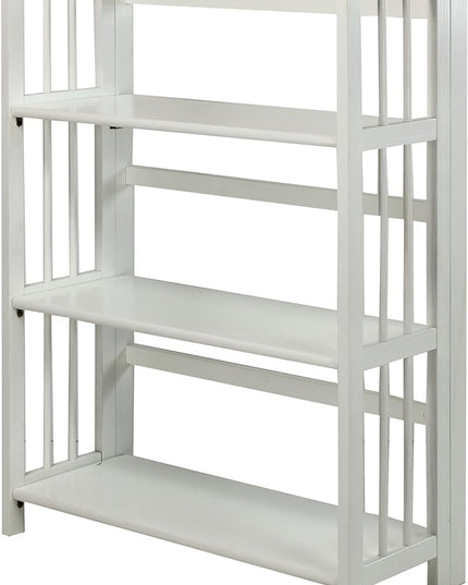 Casual Home 3-Shelf 27.5" Wide Folding Stackable Bookcase, White (New) - LeafyLoom