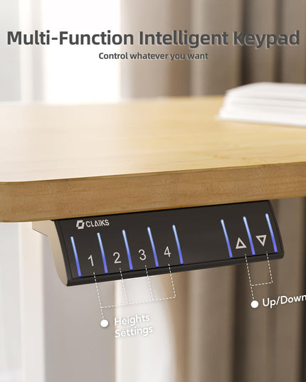 Claiks L Shaped Standing Desk Adjustable Height, Dual Motor Electric Corner Standing Desk, 63x55 inch Sit Stand up Desk with Splice Board, White LeafyLoom