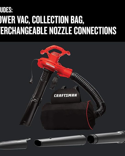 CRAFTSMAN Leaf Blower, Electric, 12-Amp (CMEBL700), Red - LeafyLoom