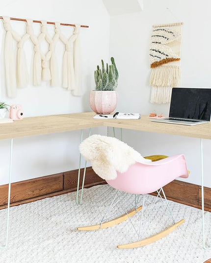 Kaboon Universal Tabletop 45.67"x23.62", Solid One-Piece Melamine Table Top, Double Desk L-Desk DIY, Home and Office, Oak - LeafyLoom