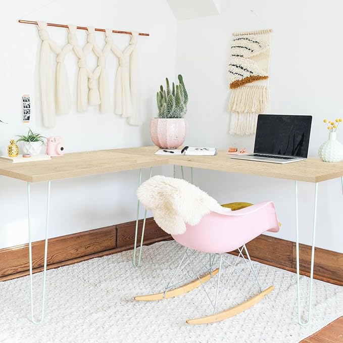 Kaboon Universal Tabletop 45.67"x23.62", Solid One-Piece Melamine Table Top, Double Desk L-Desk DIY, Home and Office, Oak - LeafyLoom
