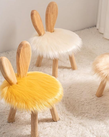 Wooden Toddler Chair Rabbit Stool Suitable for A Variety of Color Rest Stool for Any Room Decoration Game Room Cute Chair - LeafyLoom
