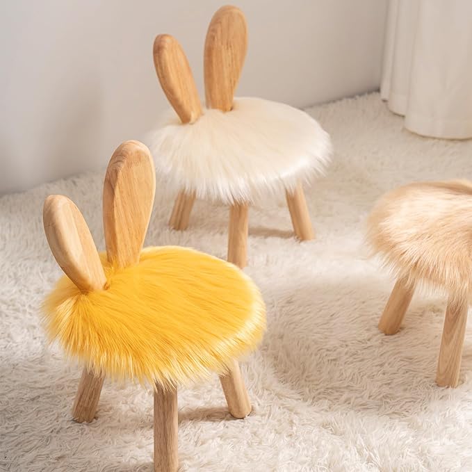 Wooden Toddler Chair Rabbit Stool Suitable for A Variety of Color Rest Stool for Any Room Decoration Game Room Cute Chair - LeafyLoom
