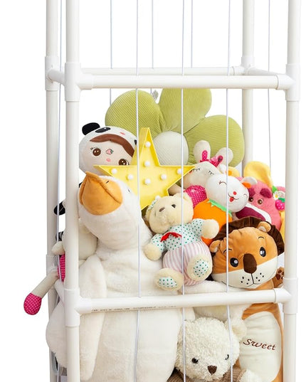 X-Large Stuffed Animal Zoo Storage Holder Stuffed Animal Storage Display Ideas PVC Plush with Bottom Net Toy Organizer Shelf Zoo Storage Cage for Doll Room Gift Play Room Nursery - LeafyLoom
