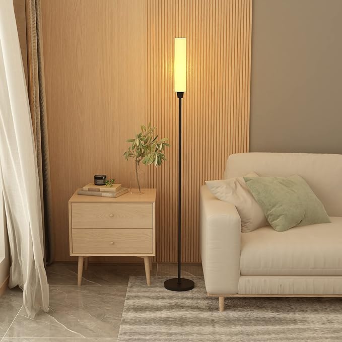 Remote Control Floor lamp,Bright Floor Lamps for Bedroom、Living Room，Stepless Adjustable 3000K-6000K Colors and 10-100% Brightness Remote Control Lamps,Standing Lights for Living Room (Black) - LeafyLoom