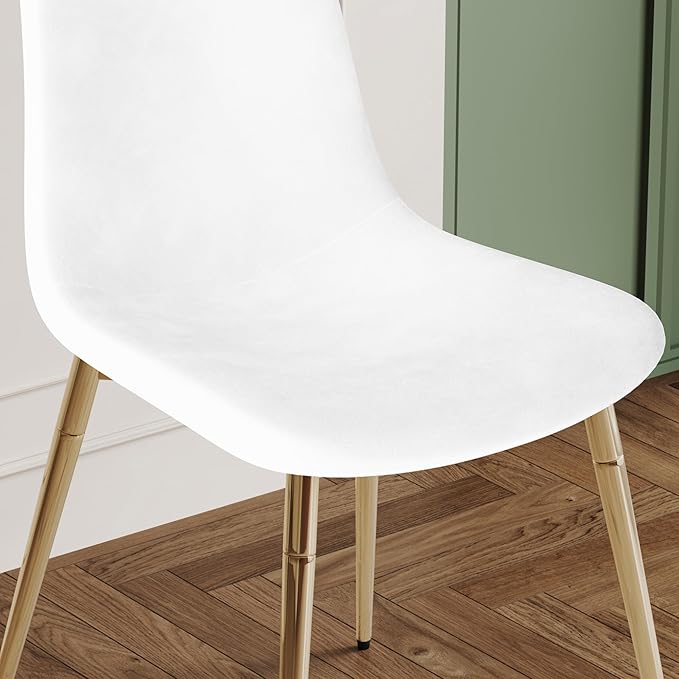 NicBex Haerin-SD-00338-LWJ Dining Chairs, 17.7"x19.7"x34.3", White and Gold - LeafyLoom