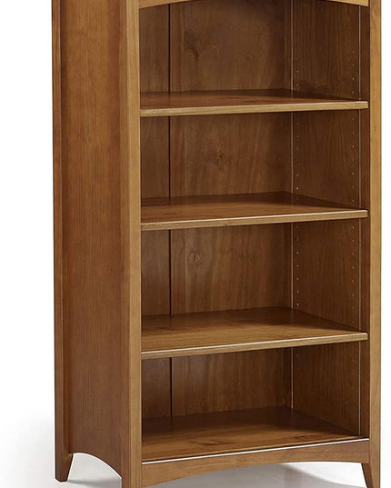 Shaker Style 4 Shelf Bookcase / Solid Wood / 48" High / Adjustable Shelving / Closed Back / Display Bookshelf for Living Room, Bedroom, Home and Office, Cherry - LeafyLoom